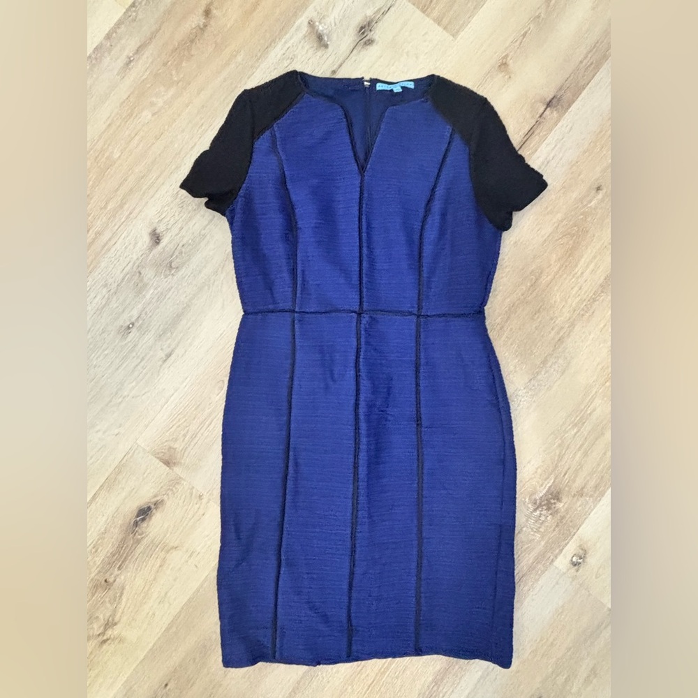ANTONIO MELANI Navy and Black Mini Dress